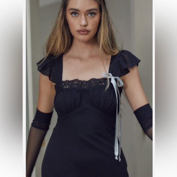 NWT Stone Cold Fox black lani slip dress - Picture 2 of 11